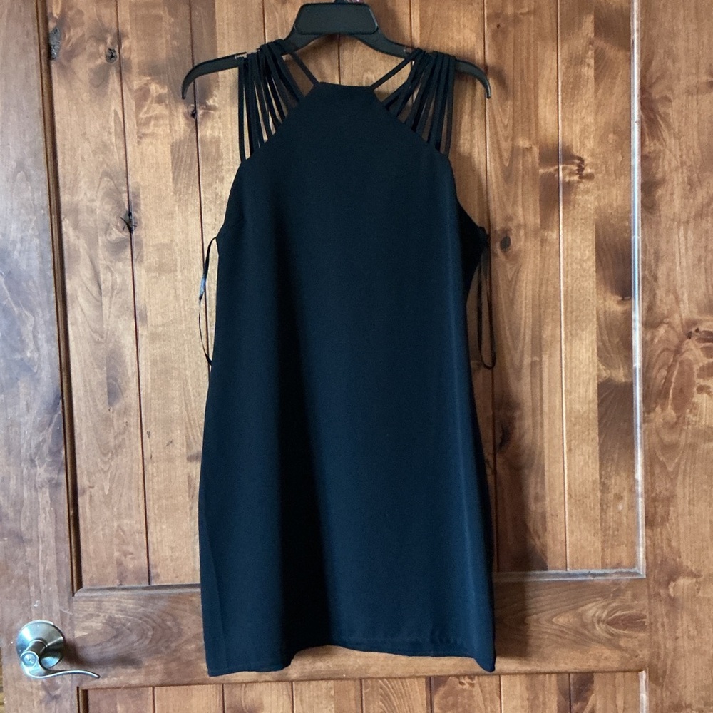 She + Sky Black Strappy Backless Dress